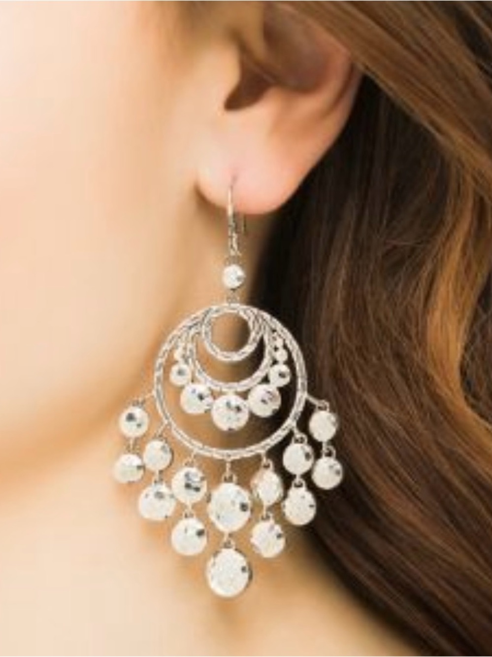 John Hardy / Silver Dangle Chandelier Earrings - Elegant Women's Jewelry